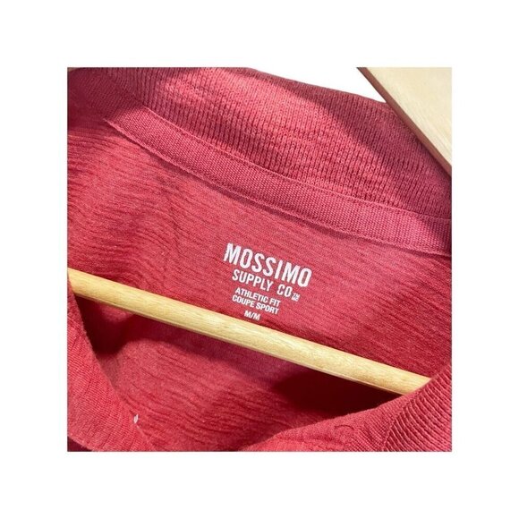 Mossimo Men's Athletic Fit Polo Shirt Red M Short Sleeved Casual - Picture 3 of 4